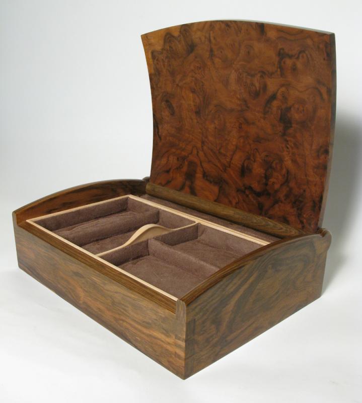 Curve top jewellery box interior by Chris Tribe