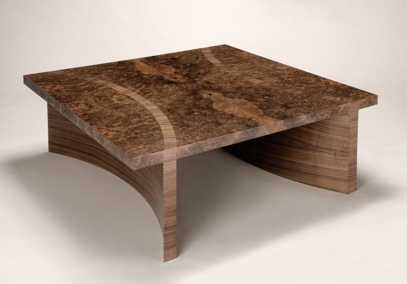 Burr Walnut Coffee Table by Philip Dobbins