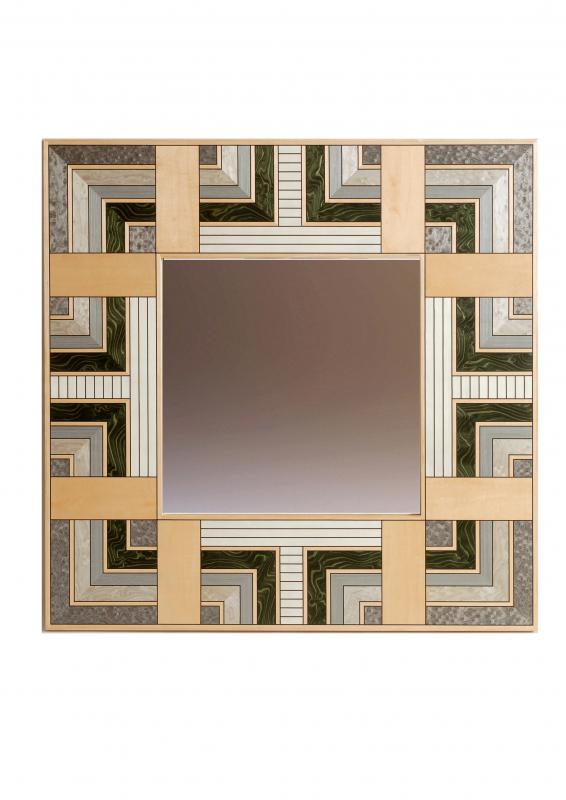 Marquetry mirror - Formal Garden by Christine Meyer-Eaglestone