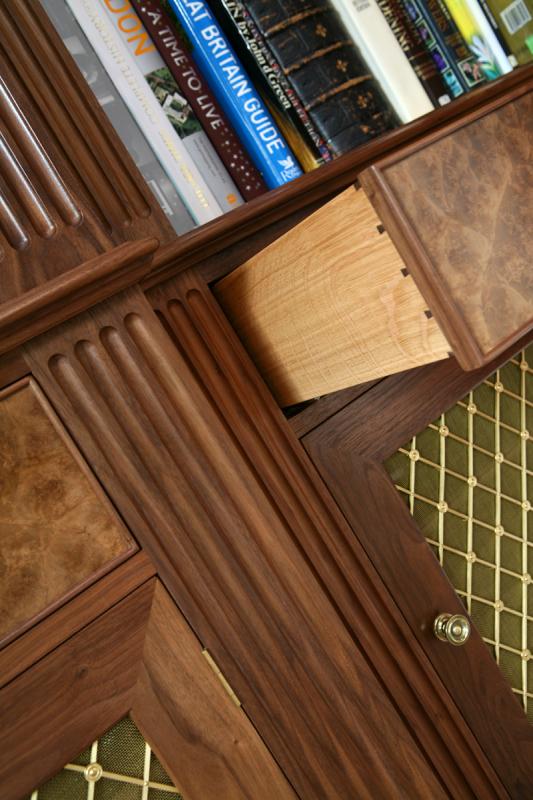 Bookcase drawer details by Dovetailors